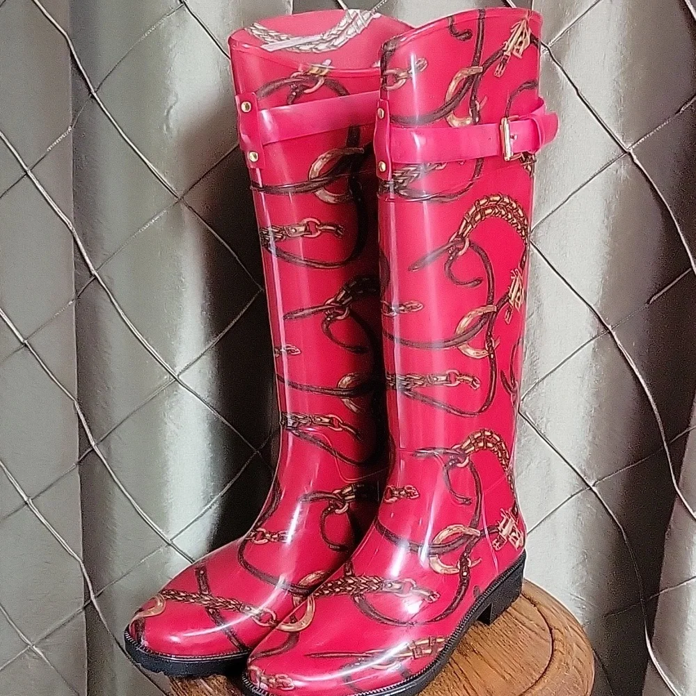 VGUC- Vintage 1980's Ralph Lauren Red Rainboots